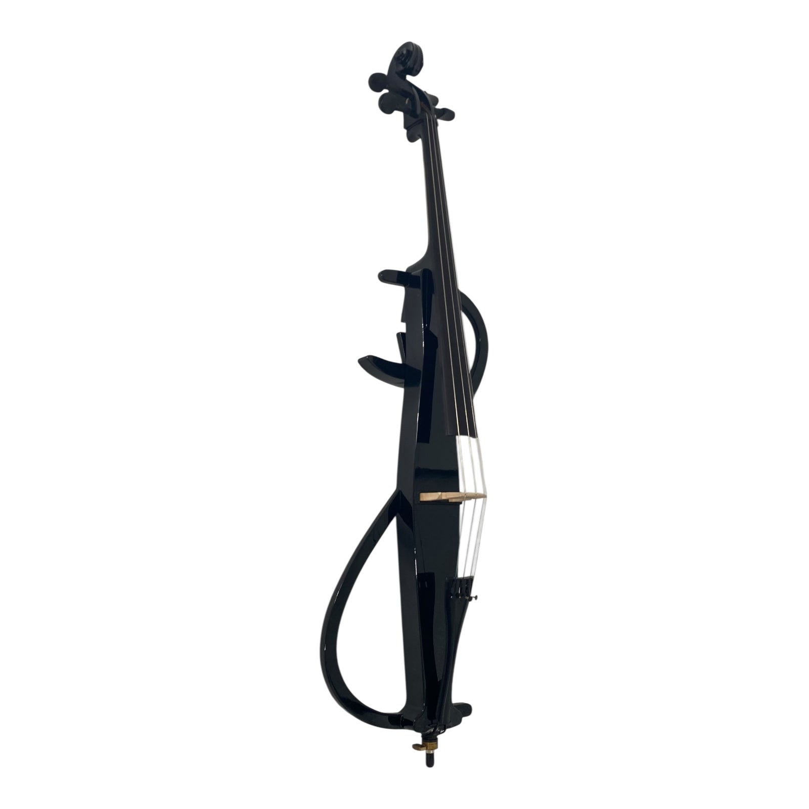 Symphony EC01BK Portable Hand-Carved Solid Catalpa Electric Cello Outfit in Gloss Black