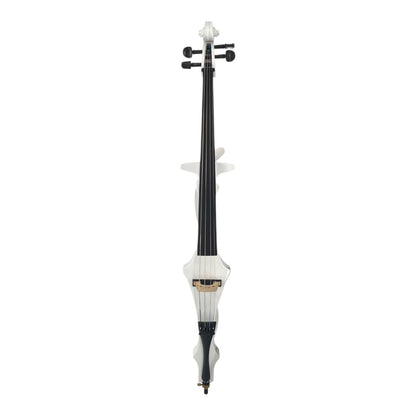 Symphony EC02WH Foldable Hand-Carved Solid Catalpa Electric Cello Outfit in Gloss White