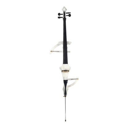 Symphony EC02WH Foldable Hand-Carved Solid Catalpa Electric Cello Outfit in Gloss White