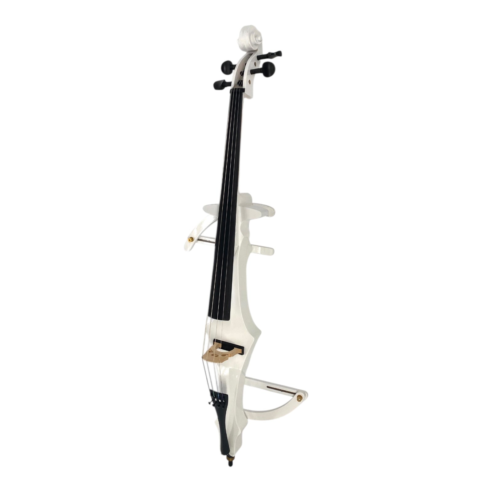 Symphony EC02WH Foldable Hand-Carved Solid Catalpa Electric Cello Outfit in Gloss White