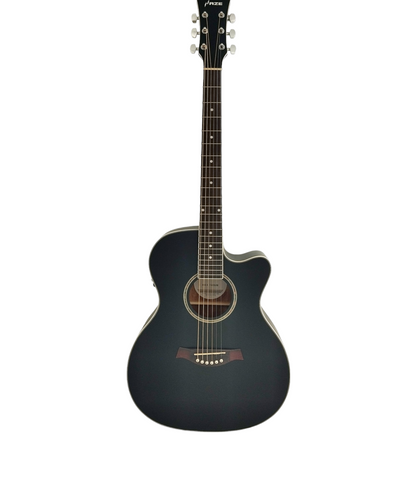 Haze Spruce Top Built-In Pickup/Tuner OM Cutaway Acoustic Guitar - Black F560CEQMBK