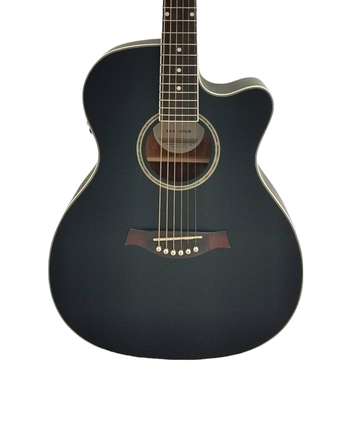 Haze Spruce Top Built-In Pickup/Tuner OM Cutaway Acoustic Guitar - Black F560CEQMBK