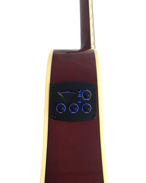 Haze F631BCEQBSGA15T Thin Body Acoustic Guitar, Sunburst, EQ, Cutaway + 15W Amplifier, Free Gig Bag, Picks