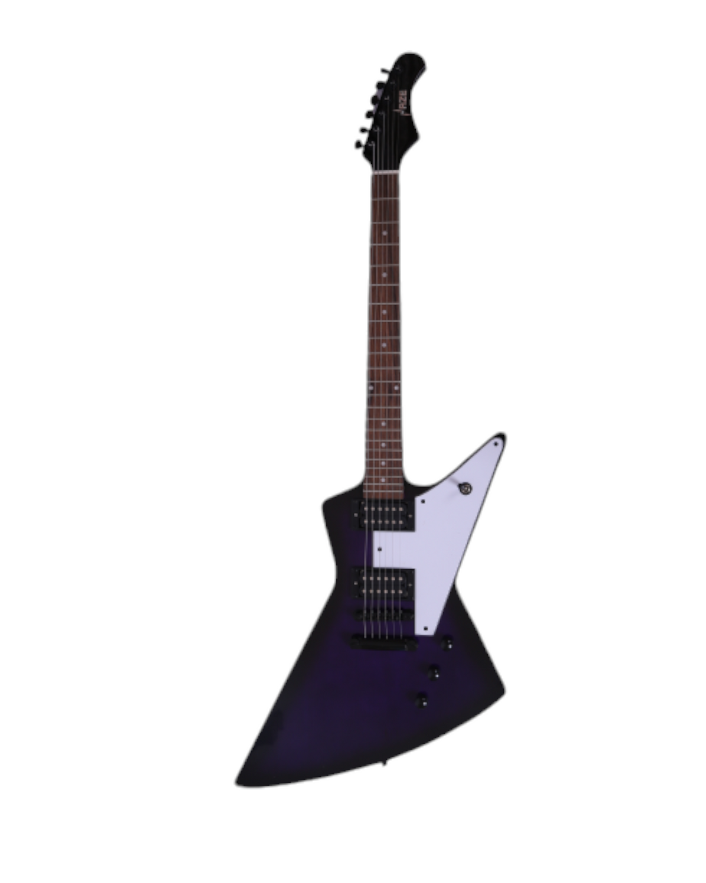 Haze Explorer-Style HH Basswood HEX Electric Guitar - Purpleburst FB1940