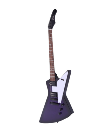 Haze Explorer-Style HH Basswood HEX Electric Guitar - Purpleburst FB1940