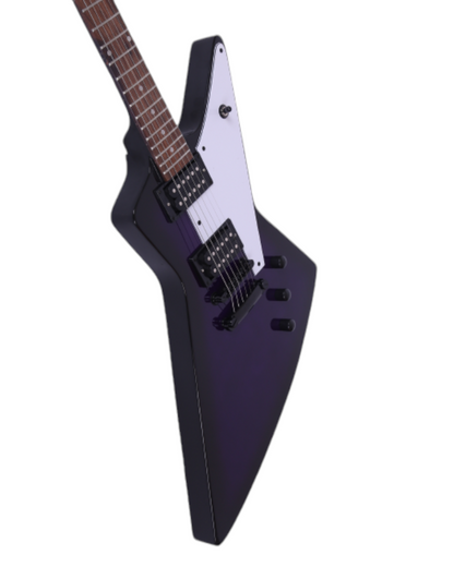 Haze Explorer-Style HH Basswood HEX Electric Guitar - Purpleburst FB1940