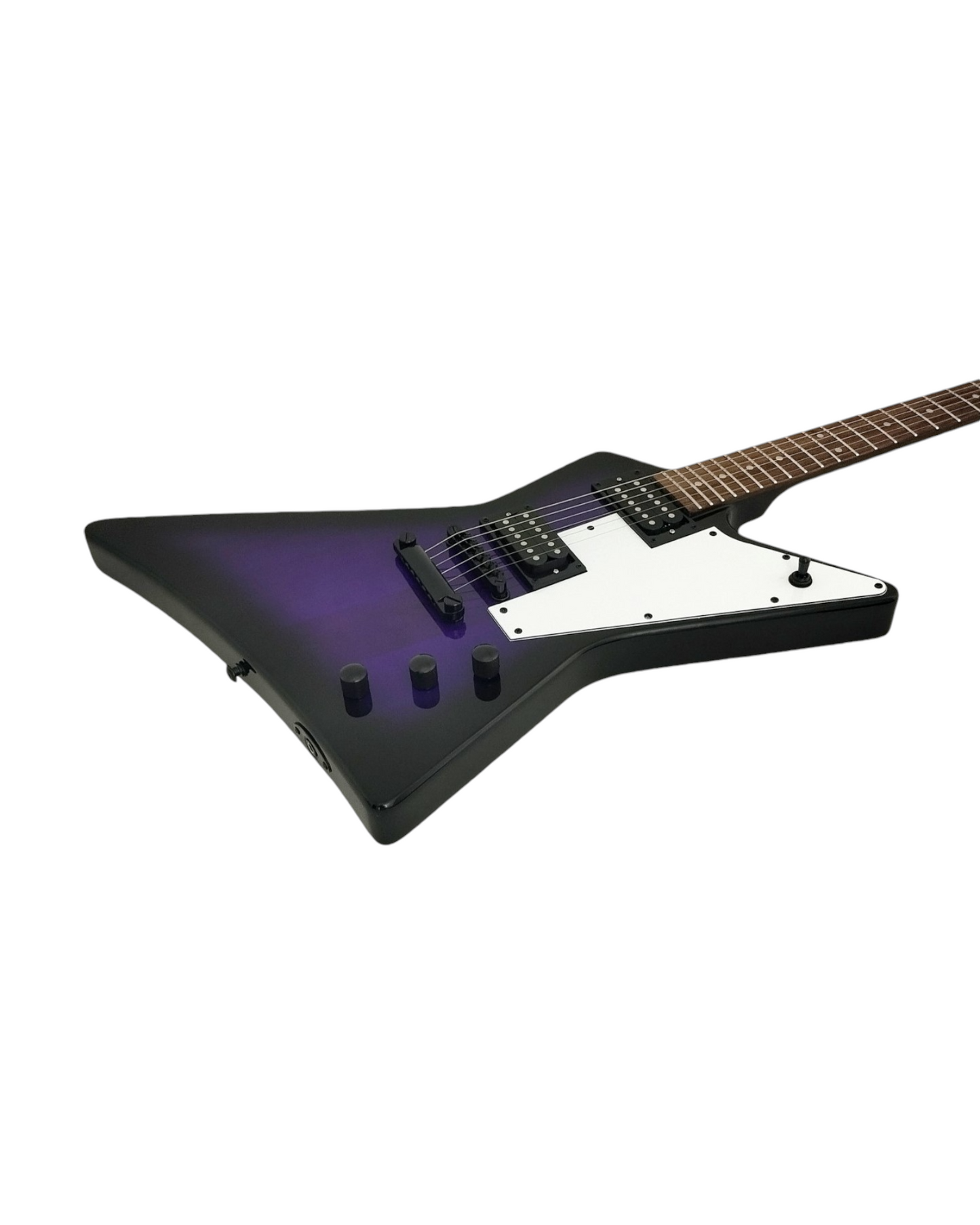 Haze Explorer-Style HH Basswood HEX Electric Guitar - Purpleburst FB1946