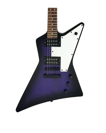 Haze Explorer-Style HH Basswood HEX Electric Guitar - Purpleburst FB1946