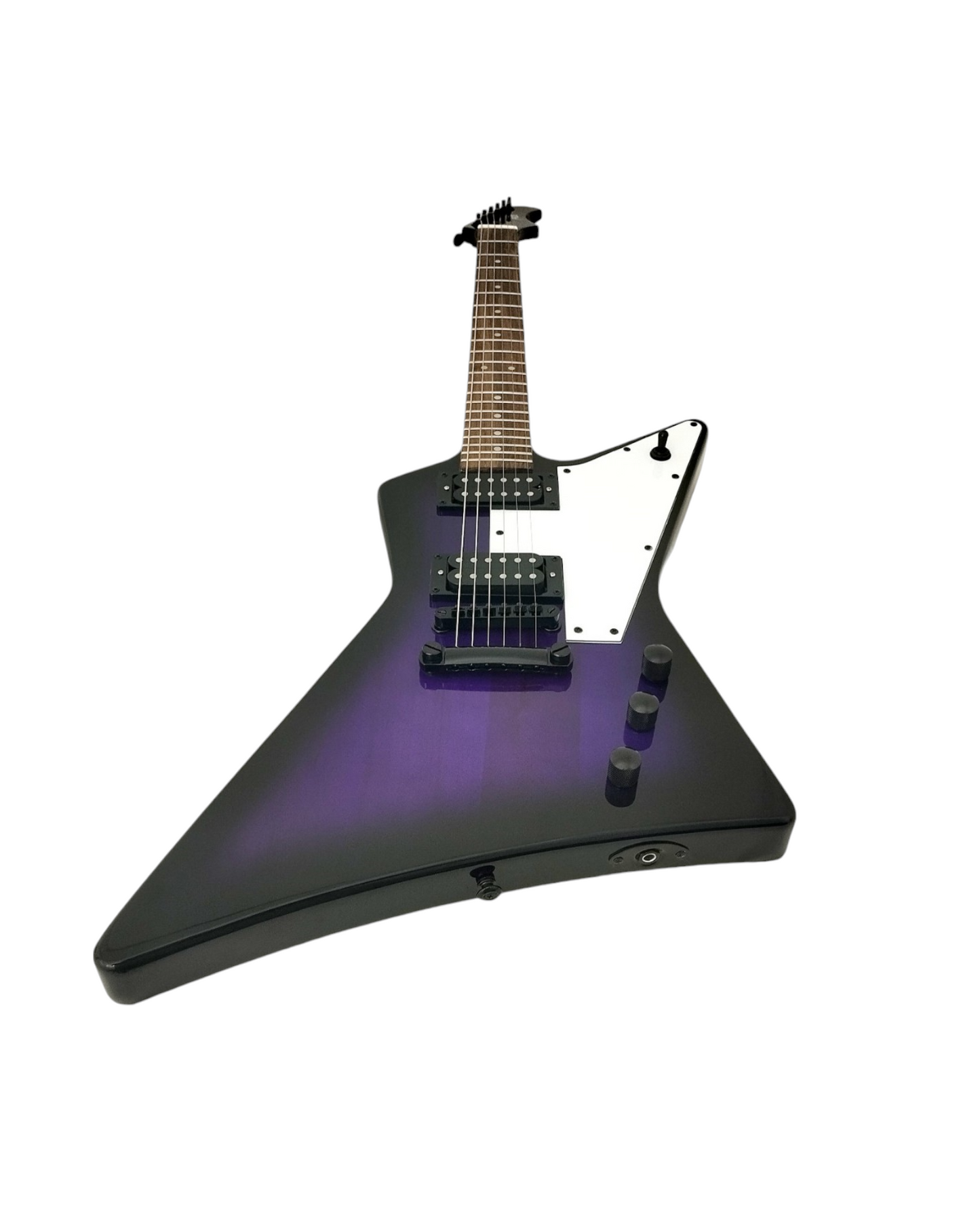 Haze Explorer-Style HH Basswood HEX Electric Guitar - Purpleburst FB1946