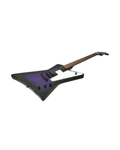 Haze Explorer-Style HH Basswood HEX Electric Guitar - Purpleburst FB1946