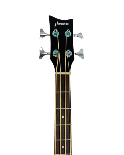 Haze full size FB711BCEQ 4-String Electric-Acoustic Bass Guitar Amp Stand Pack