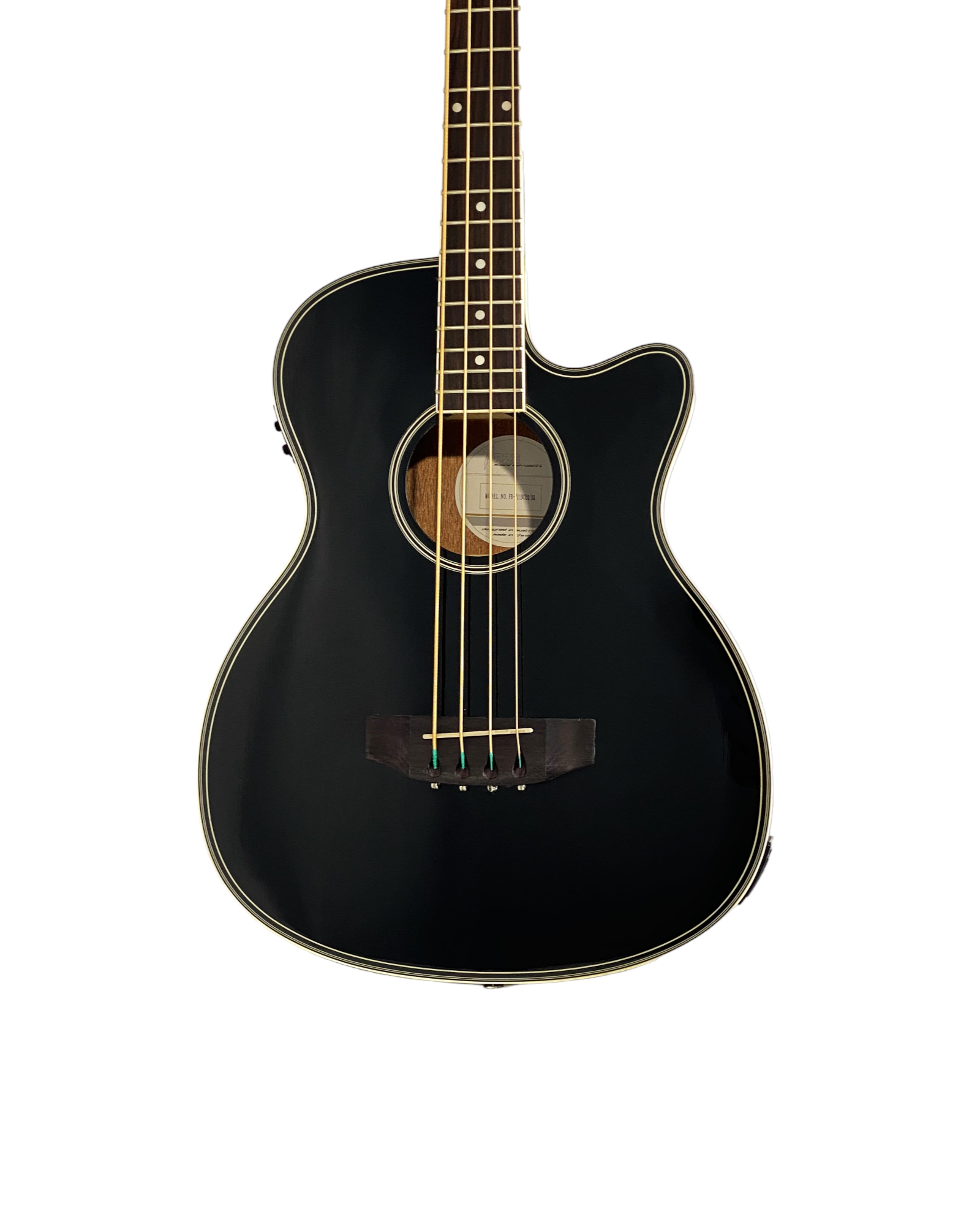 Haze FB711BCEQBK44 4-String Electric-Acoustic Bass Guitar, Black + Free Gig Bag