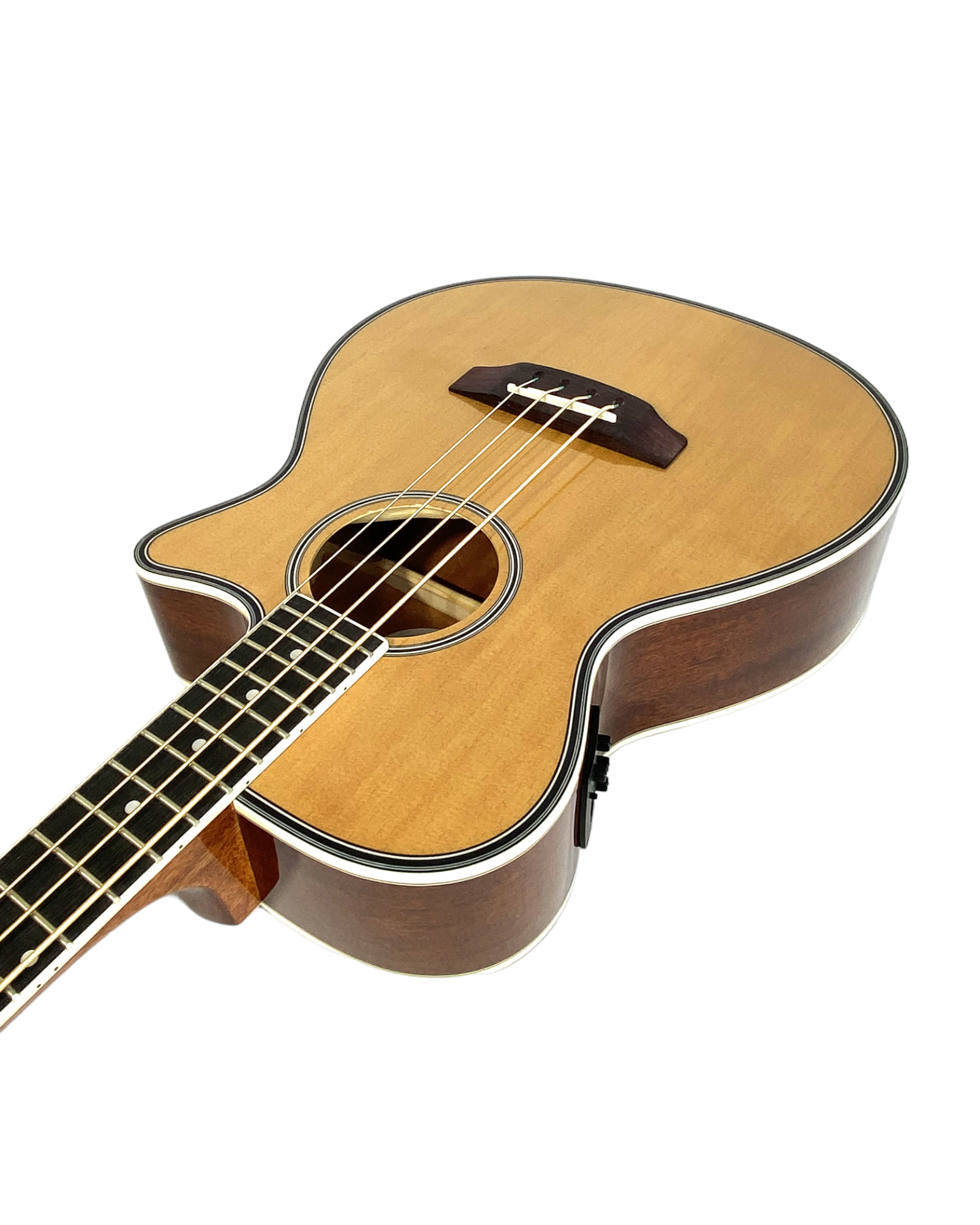 Haze FB711BCEQN34 3/4 4-String Electric-Acoustic Bass Guitar Natural + Free Gig Bag