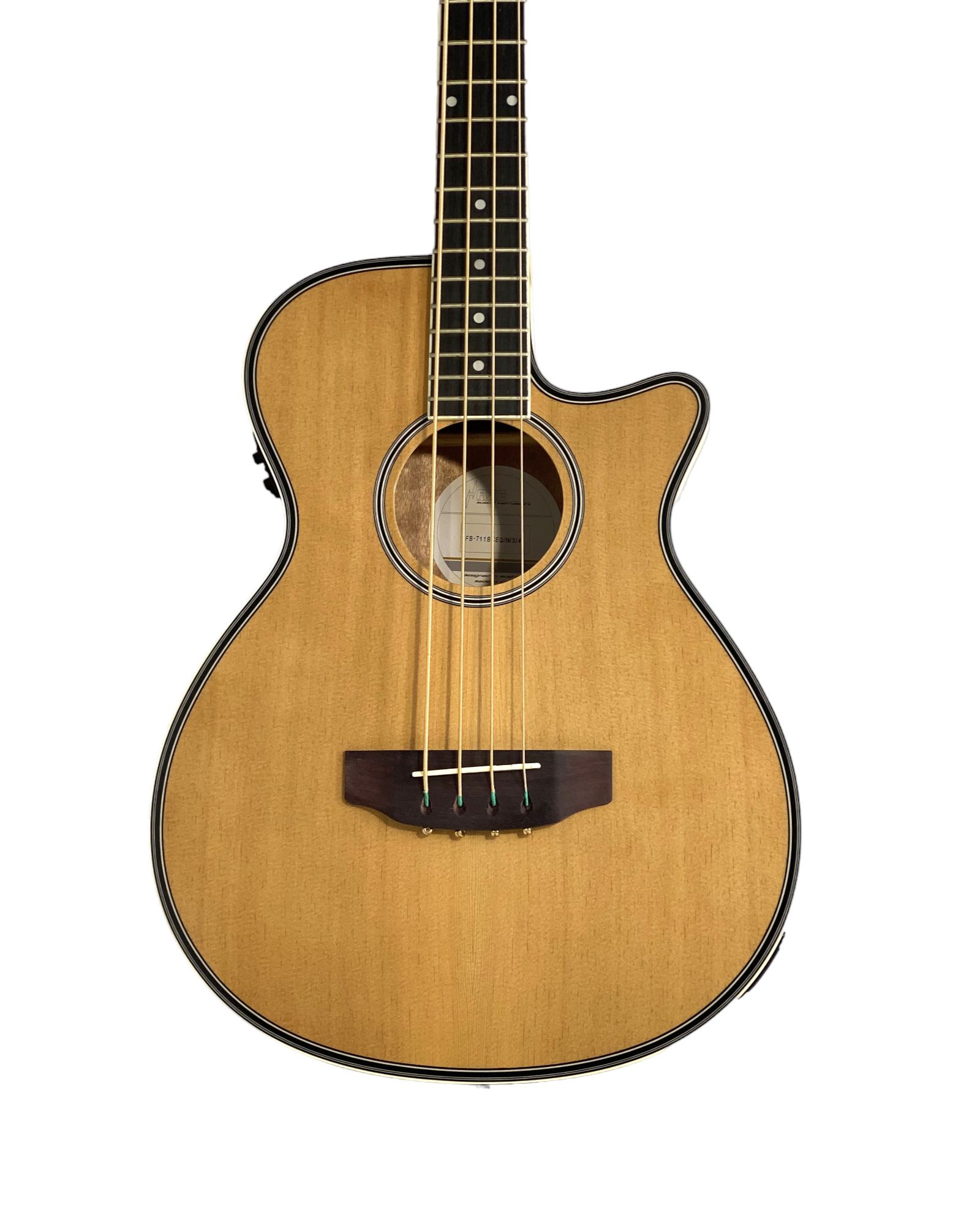 Haze FB711BCEQN34 3/4 4-String Electric-Acoustic Bass Guitar Natural + Free Gig Bag