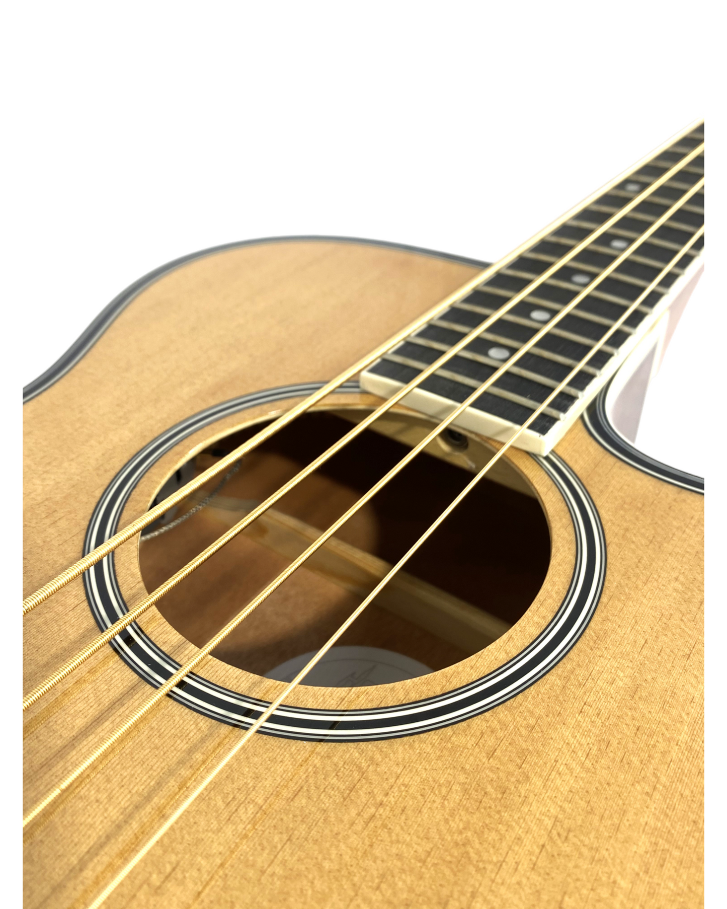 Haze FB711BCEQN34 3/4 4-String Electric-Acoustic Bass Guitar Natural + Free Gig Bag