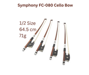 Symphony FC080 1/2 Size Cello Bow, Brazil-wood, Round Stick, Real Horse Hair