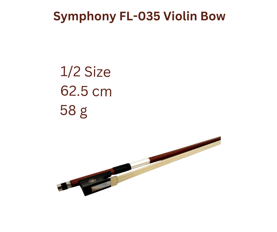 Symphony FL035 Brazilwood Violin Bow - 1/2