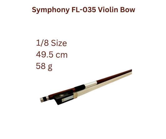 Symphony FL035 High quality Brazilwood Violin Bow - 1/8 size