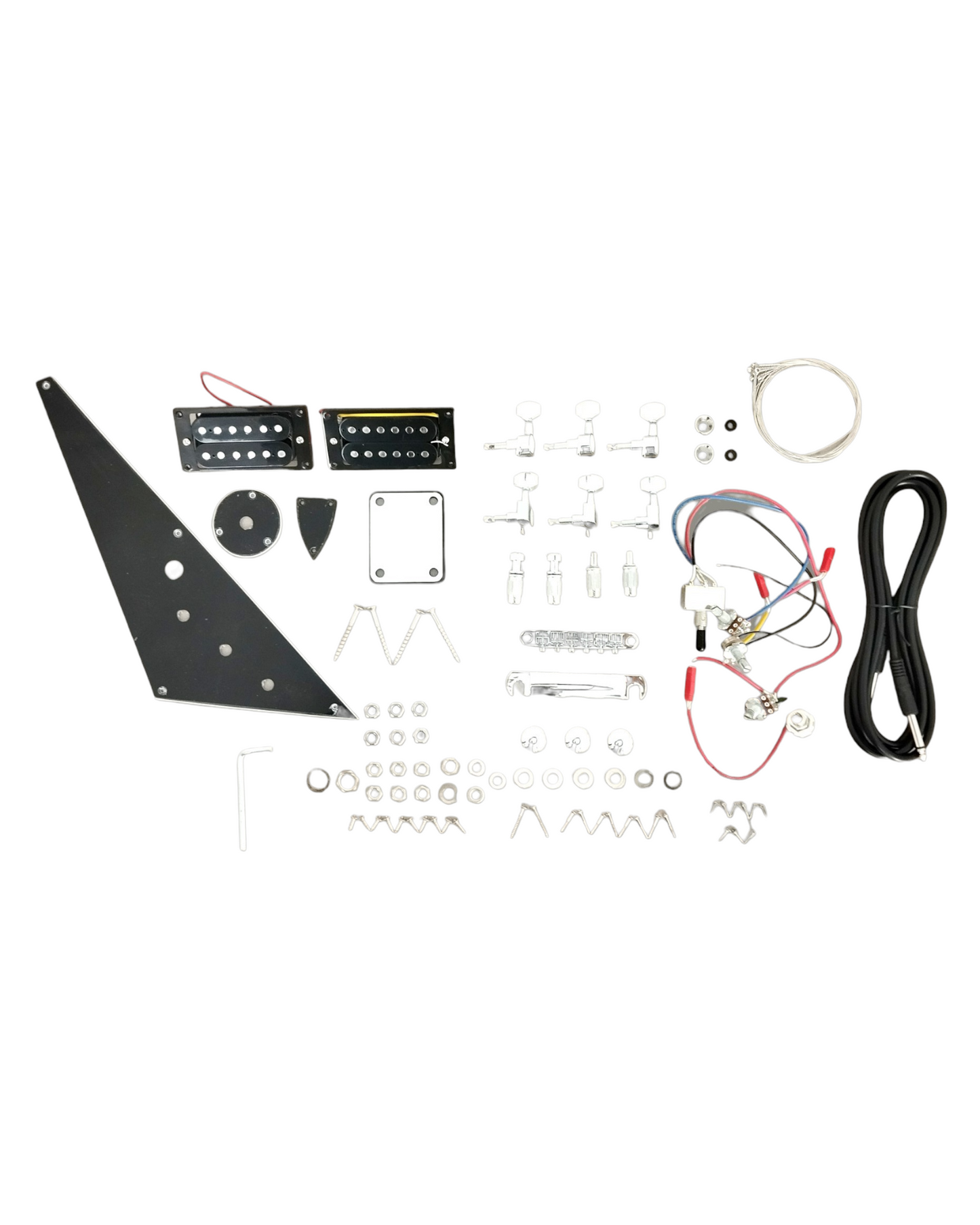 FV09DIY V Style Electric Guitar DIY Kit, Complete No-Soldering, HH Pickup