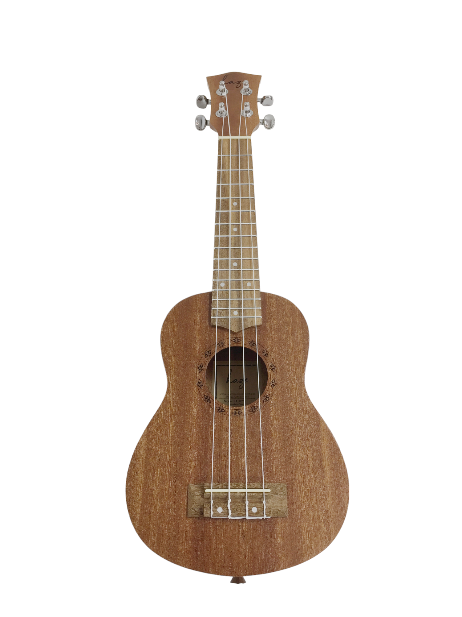 Haze HAU21/EQ All-Mahogany Soprano Ukulele 21" + Free Gig Bag, Extra Strings, Pick, Tuner