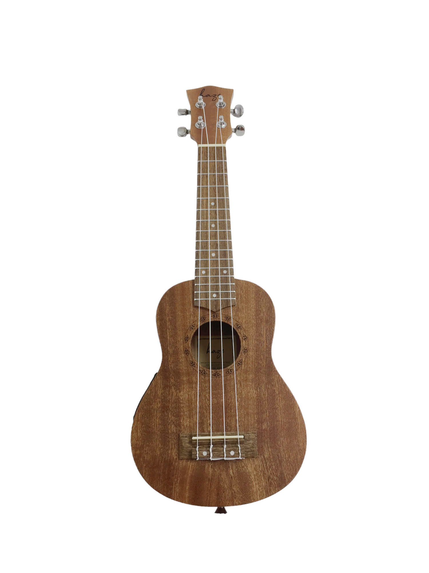Haze HAU21/EQ All-Mahogany Soprano Ukulele 21" + Free Gig Bag, Extra Strings, Pick, Tuner