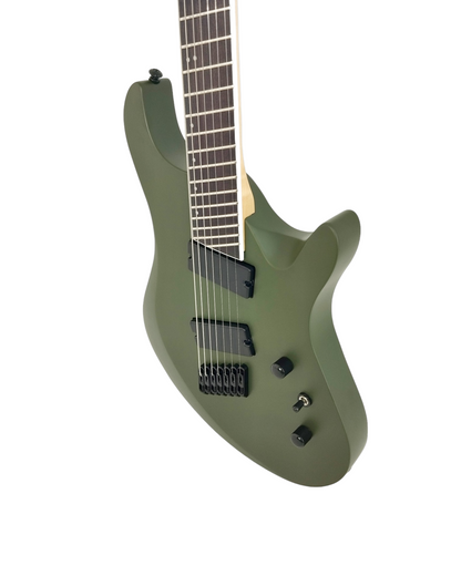 Haze 7-String Fanned Fret Built-in Preamp HAX Electric Guitar - Green HAZE7FFMGS