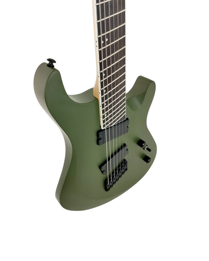 Haze 7-String Fanned Fret Built-in Preamp HAX Electric Guitar - Green HAZE7FFMGS