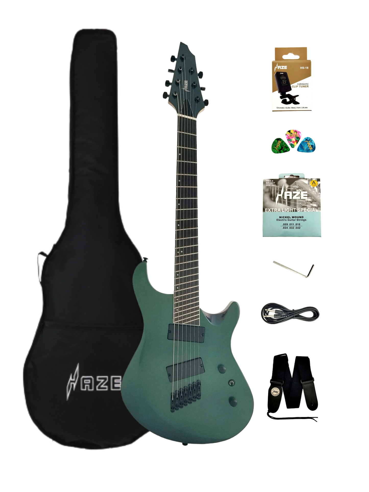 その他 fab New Horizon CF Haze 7FF 7-String Fanned Fret HH Electric Guitar, Chameleon