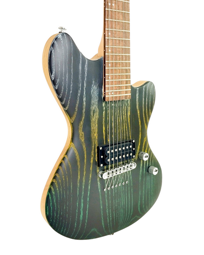 Haze 7-String Maple Neck Hard Ash HJM Electric Guitar - Green HCOL192007S