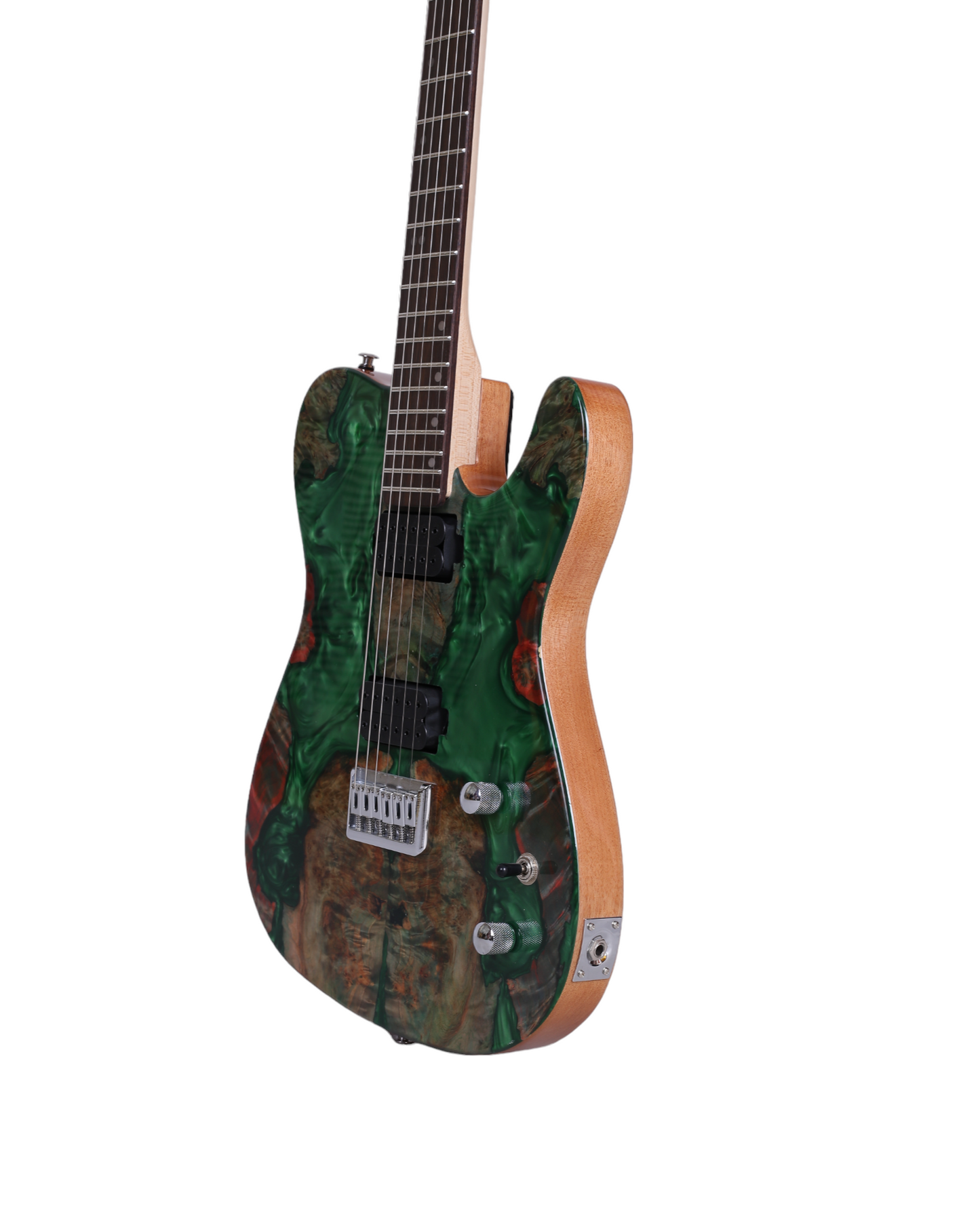 Evoke Brilliance: Haze Liquid Crystals Mahogany and Epoxy Resin Body Electric Guitar SH1910GN