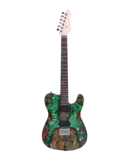 Evoke Brilliance: Haze Liquid Crystals Mahogany and Epoxy Resin Body Electric Guitar SH1910GN