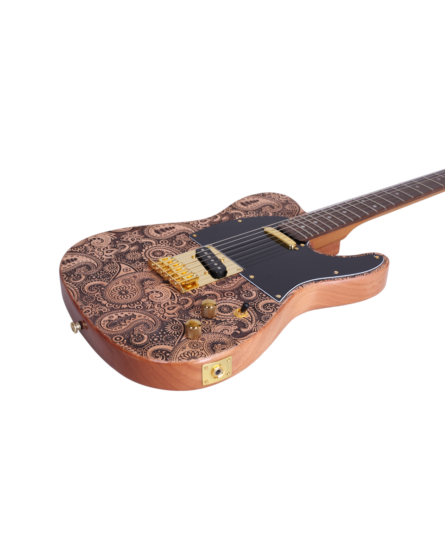 Haze Buta engraved surface Nature colour, Mahogany Body Roast maple neck & composite Laurel fingerboard S-S pickup TL19700 Electric Guitar