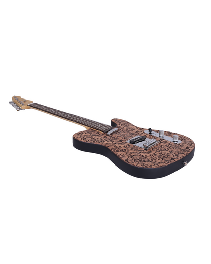 Haze Rosethorn Engraved Surface Mahogany Body Hard Maple Neck Laurel Fingerboard Poplar Laminated Strip on the Back TL19710 Electric Guitar