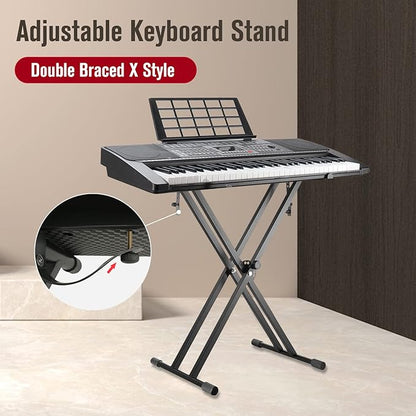 Professional Height Adjustable Folding X Type Double-Braced Keyboard Stand HJKBX3