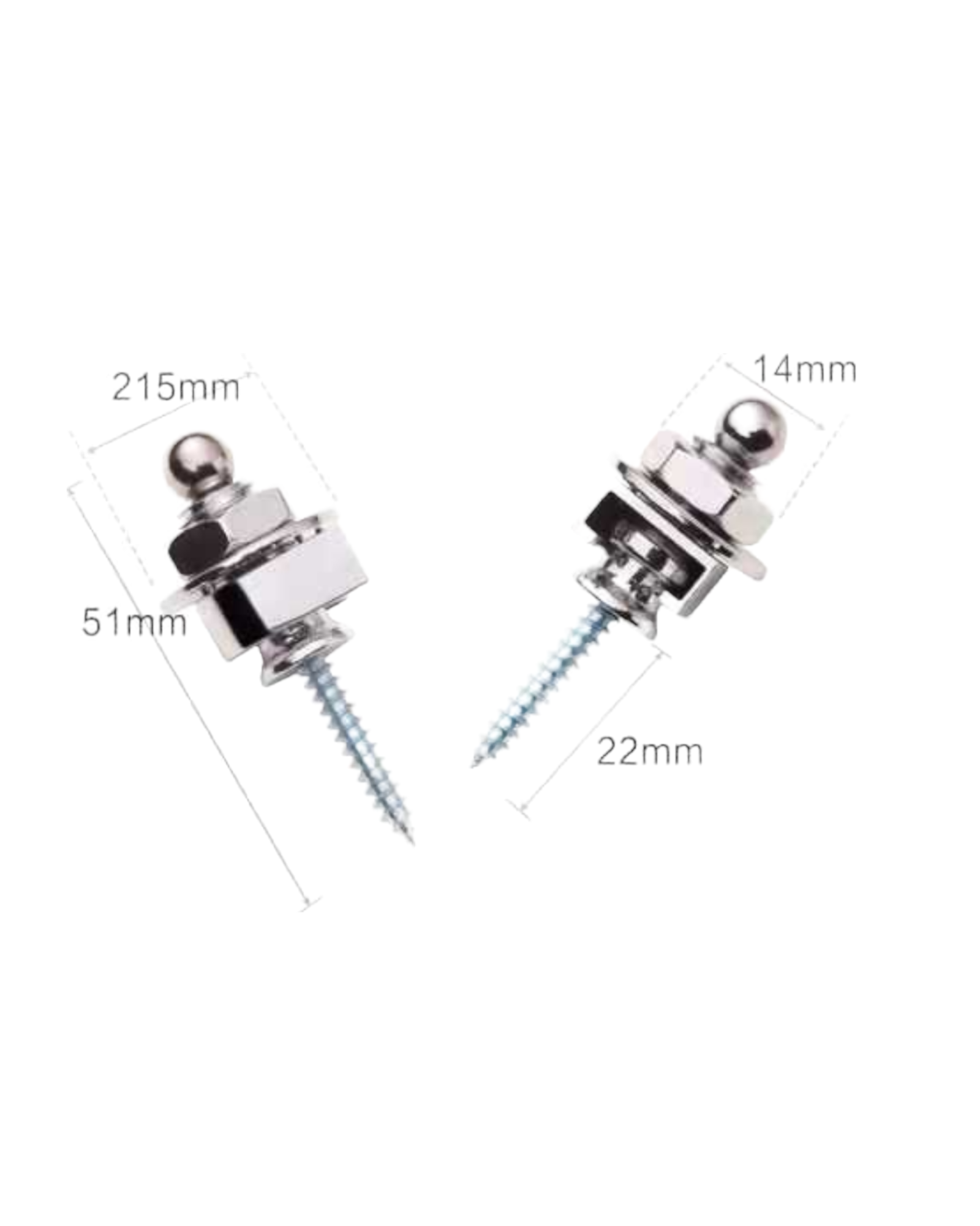 4 HJKCR Guitar Strap Locks (2 Sets) with Wrench & Bottle Opener Function - Silver