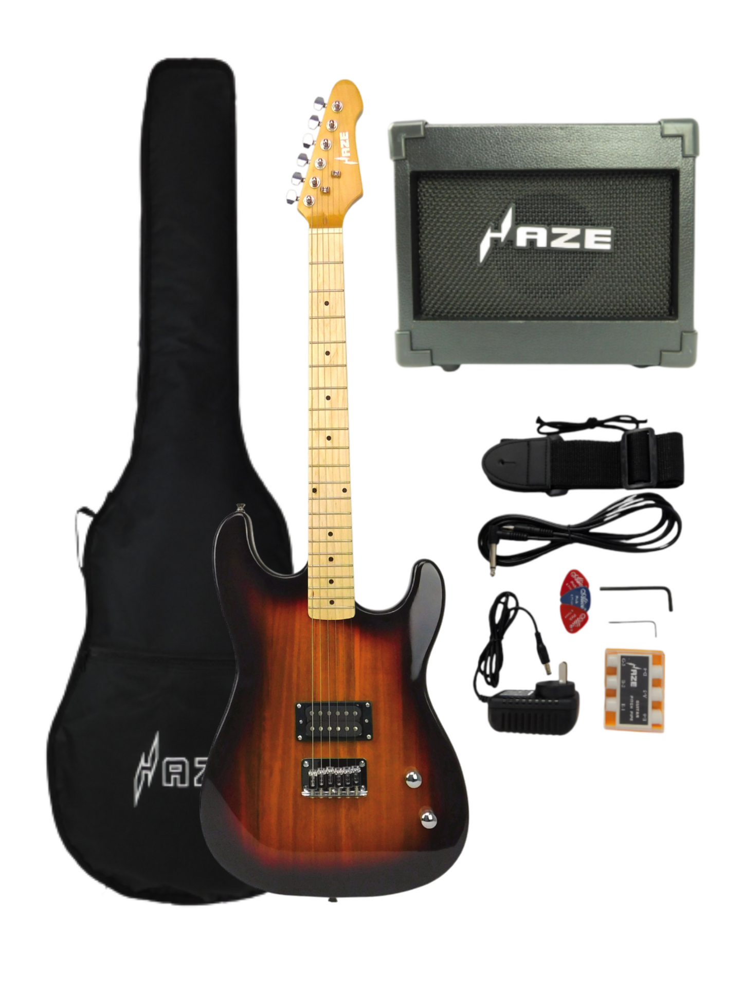 Haze HST Electric Guitar - HJS22STSB- Vintageburst, Available in 4/4 and 3/4 Sizes