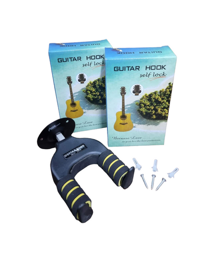 2 x Auto Lock Guitar Wall Hanger/Mount/Stand HJWH-G14B