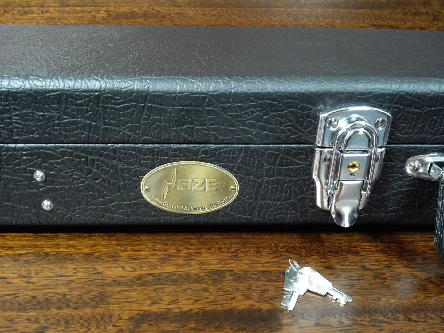 Haze Rectangle ST/TL/SG Electric Guitar Hard Case, Lockable w/Key, Black, HPAG19040STA