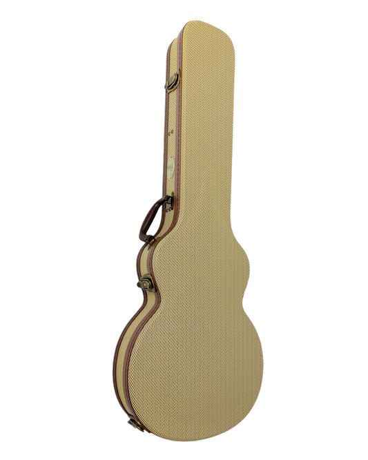 Haze HC050LPY Durable Hard Case for Electric Guitar Lockable w/Key, Tweed