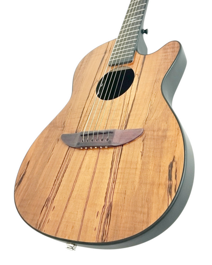 Haze 38" Roundback Traveller Acoustic Guitar w/ Built-In Belcat EQ & Tuner in Natural - HSDP836CEQGC