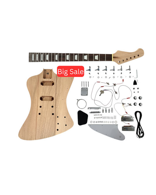 HSFB1930MDIY Solid Mahogany Body Electric Guitar DIY Kit, Tuner, 3 picks, No-Soldering, H-H