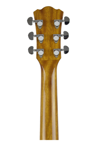 Caraya Spalted Spruce Built-In Pickups/Tuner OM Cutaway Acoustic Guitar - Natural HSGYPSYCEQGC