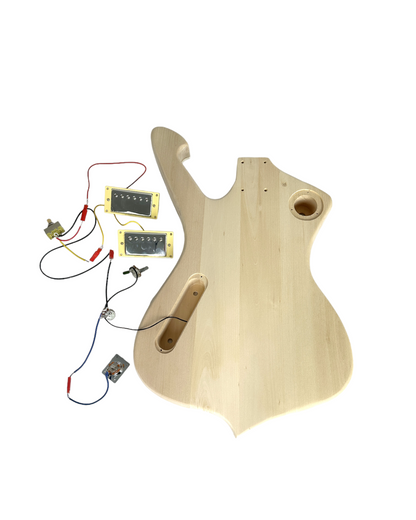 HSIM1910 Solid Basswood Body/Maple Neck Electric Guitar DIY Kit, No-Soldering, HH Pickups