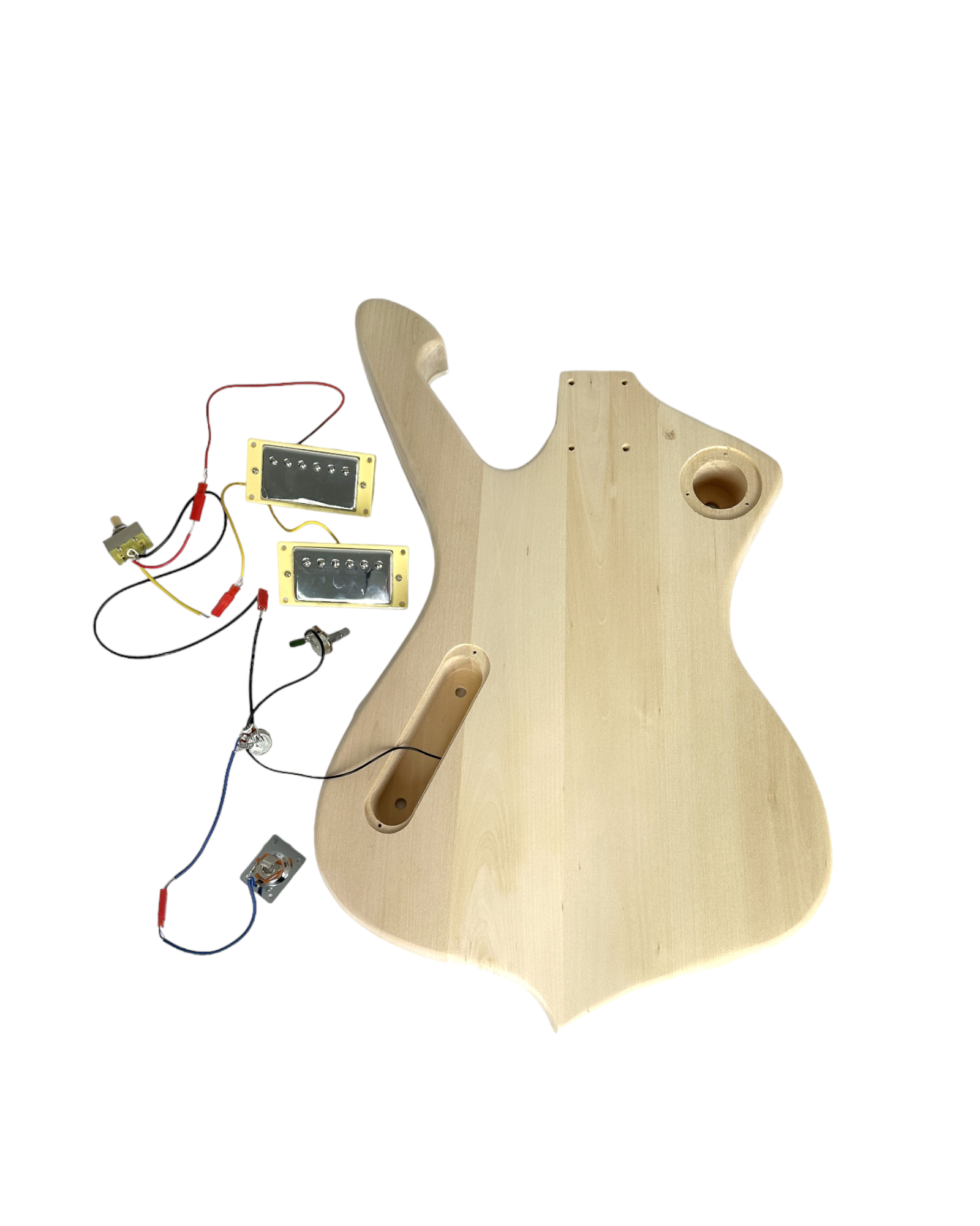 GKHSIM1910DIY Solid Basswood Body/Maple Neck Electric Guitar DIY Kit, No-Soldering, HH Pickups