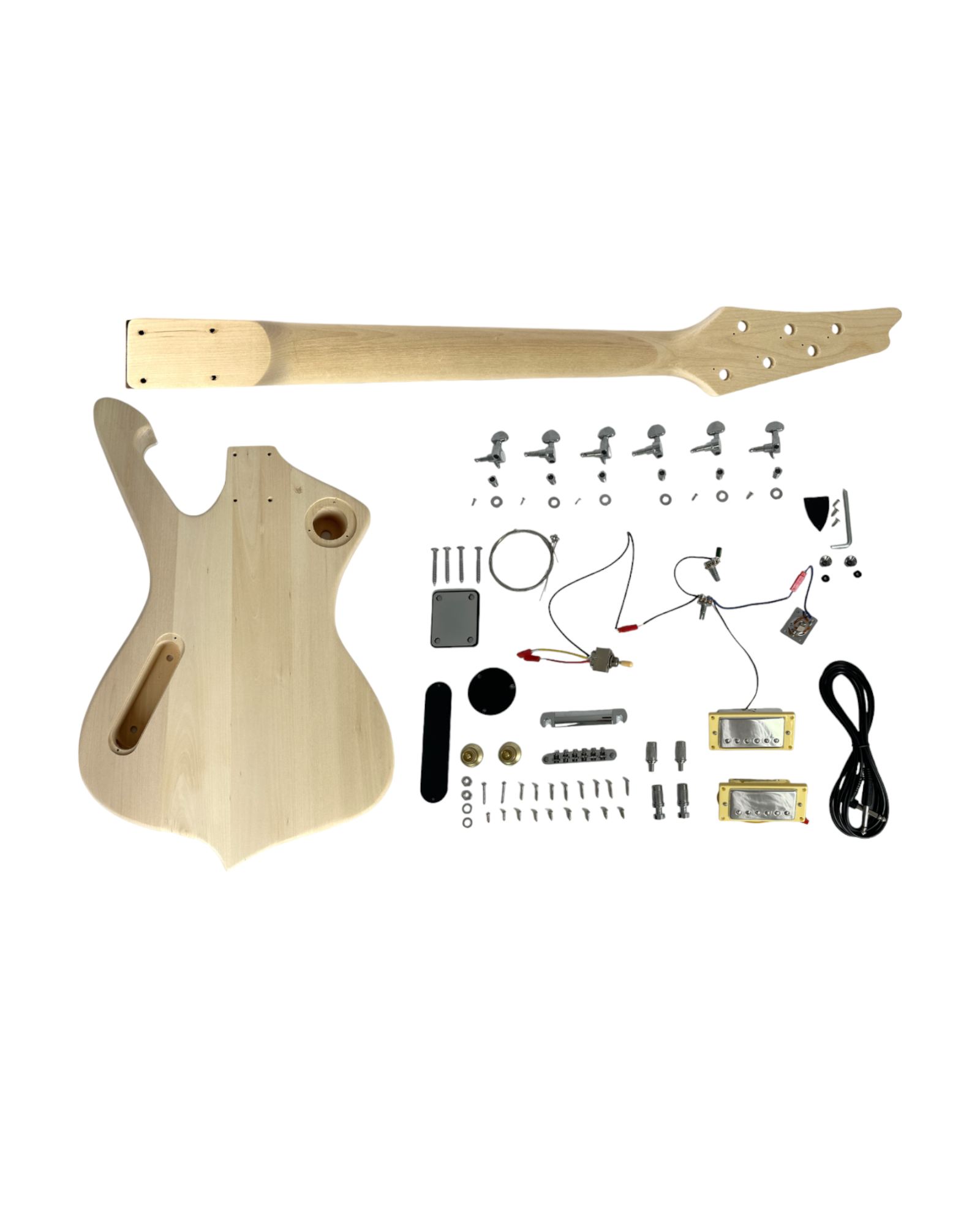 GKHSIM1910DIY Solid Basswood Body/Maple Neck Electric Guitar DIY Kit, No-Soldering, HH Pickups