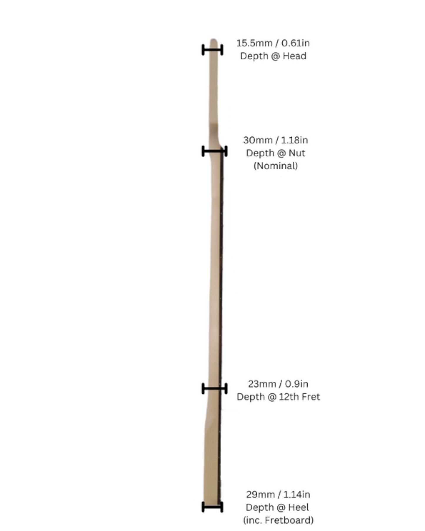 Haze HSJB19580GN1W Electric Bass Guitar Neck