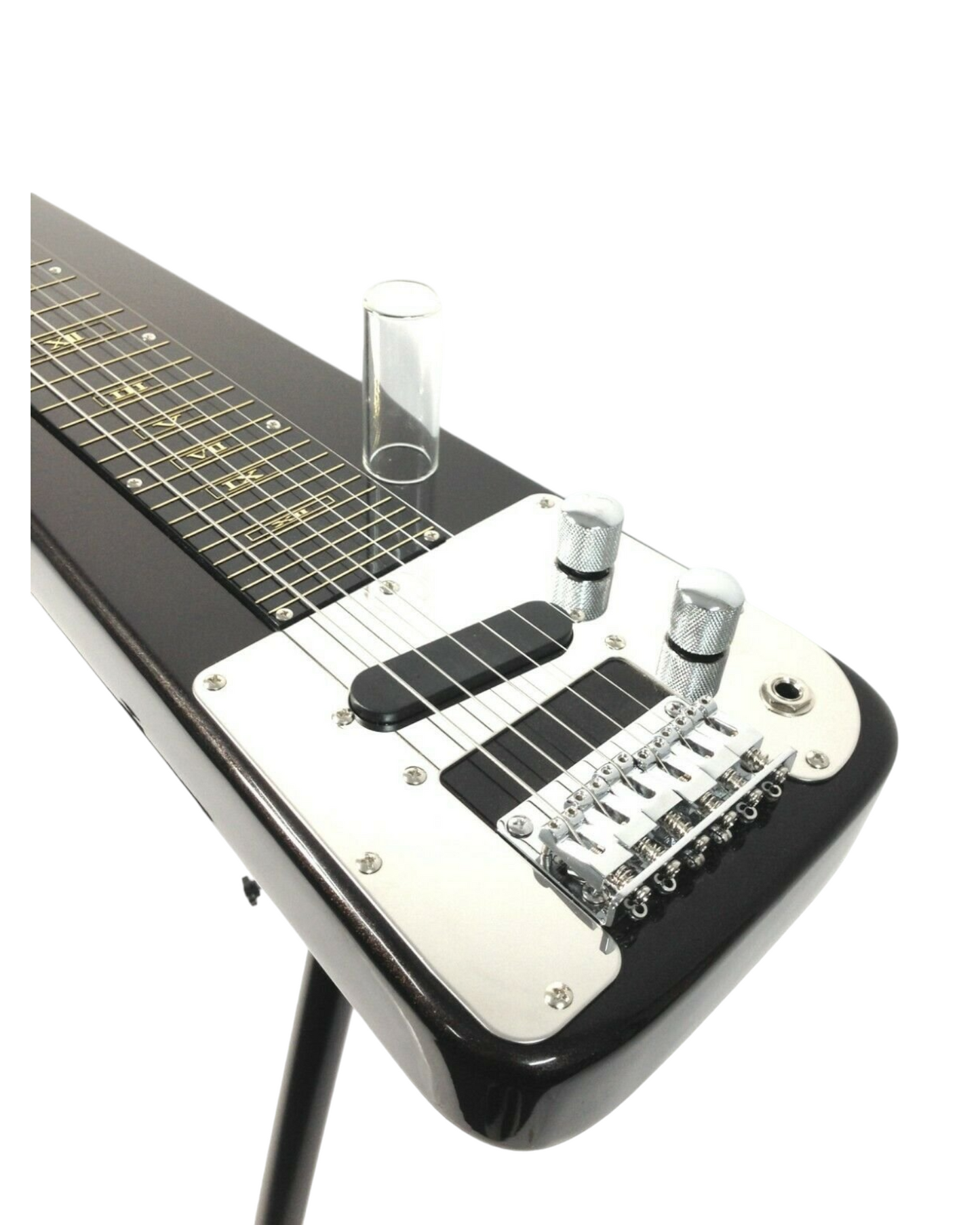 Haze Lap Steel Single Coil Height Adjustable Lap Steel Electric Guitar - Black HSLT1930MBK with Accessories and 10W Amp. (Optional)