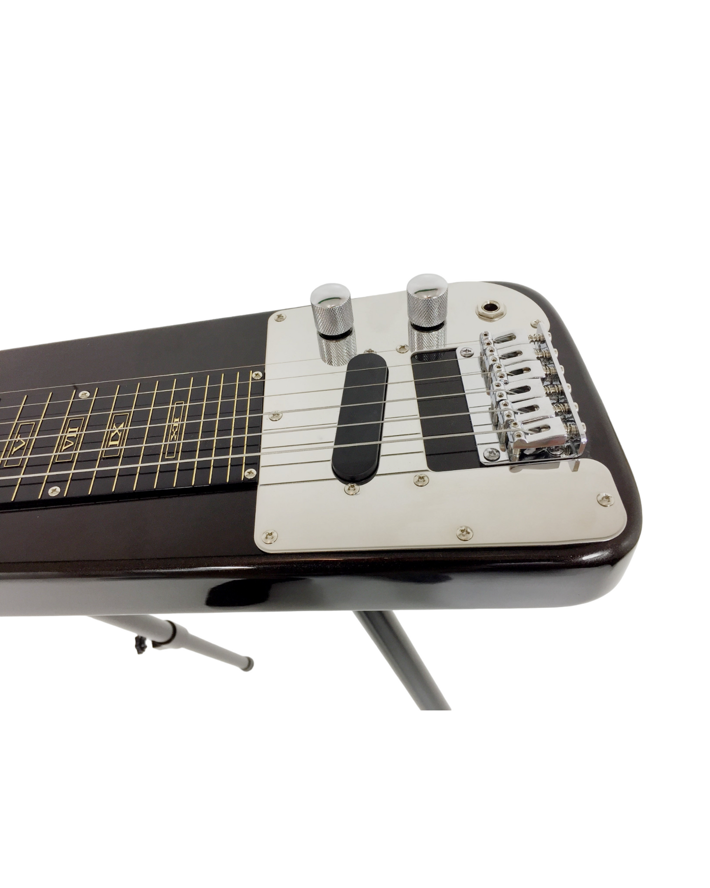 Haze Lap Steel Single Coil Height Adjustable Lap Steel Electric Guitar - Black HSLT1930MBK with Accessories and 10W Amp. (Optional)