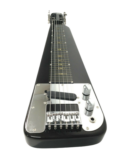 Haze Lap Steel Single Coil Height Adjustable Lap Steel Electric Guitar - Black HSLT1930MBK with Accessories and 10W Amp. (Optional)