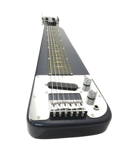 Haze Lap Steel Single Coil Height Adjustable Lap Steel Electric Guitar - Blue HSLT1930MBL with Accessories and 10W Amp. (Optional)